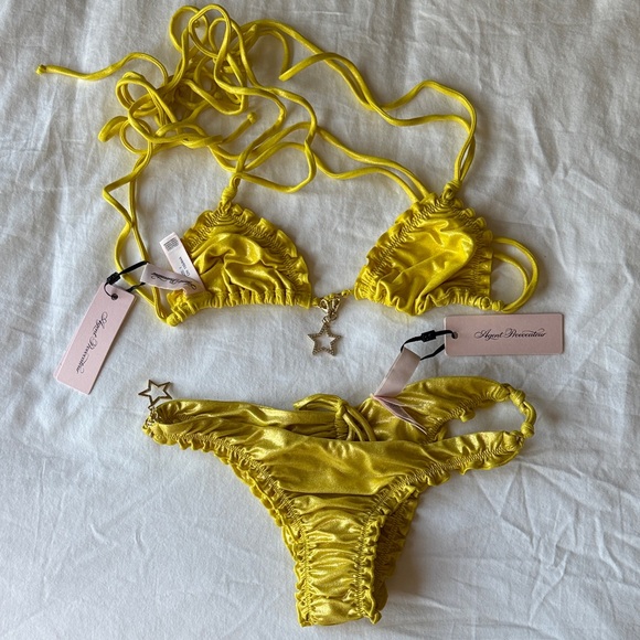Yellow Ruffled Bikini Set - Picture 11 of 14